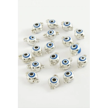 ÇOK SATAN Nazar Çift Kulplu Mineli Bileklik ve Kolye Ucu Aparatı 1 Adet