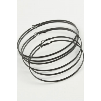 ÇOK SATAN Noktalı Metal Halka Küpe 6 Adet