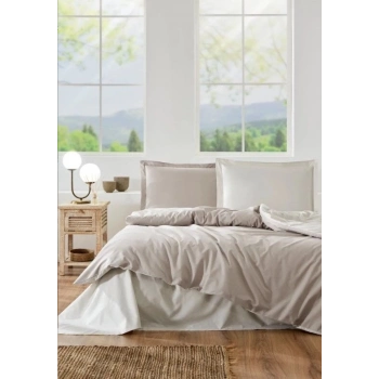 ÇOK SATAN Özdilek Çift Kişilik Ranforce Nevresim Takımı Colourist  Kum Beji Vanilya