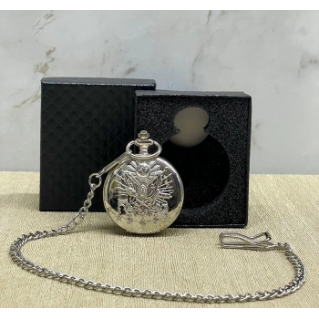 ÇOK SATAN Özel Kutulu Osmanlı Devlet Arması Gümüş Köstekli Saat