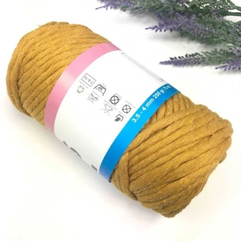 ÇOK SATAN Pamuk Makrome 4 mm İp Hardal