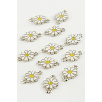 ÇOK SATAN Papatya Çift Kulplu Mineli Bileklik ve Kolye Ucu Aparatı 1 Adet