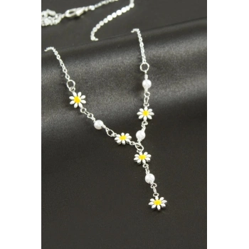 ÇOK SATAN Papatya Mineli İnci Y Kolye