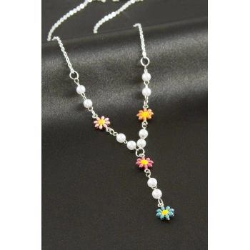 ÇOK SATAN Papatya Mineli İnci Y Kolye