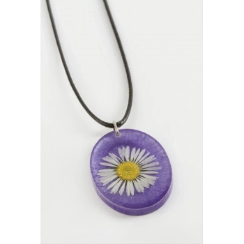 ÇOK SATAN Papatya Oval Epoksi Kolye