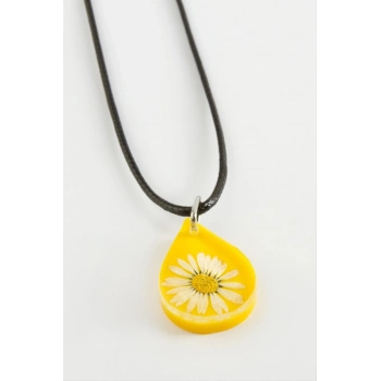 ÇOK SATAN Papatya Oval Epoksi Kolye