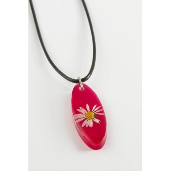 ÇOK SATAN Papatya Oval Epoksi Kolye