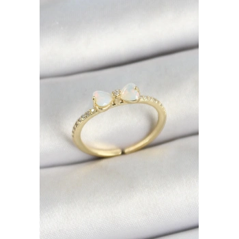 ÇOK SATAN Pirinç Fiyonk Figürlü Zirkon Taşlı Gold Renk Ayarlanabilir Kadın Yüzük