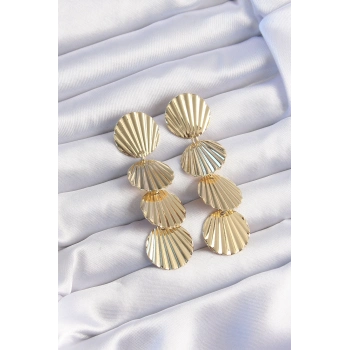 ÇOK SATAN Pirinç Gold Renk Deniz Kabuğu Model Sallantılı Küpe