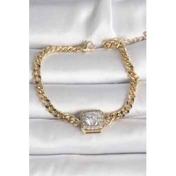 ÇOK SATAN Pirinç Gold Renk Kare Zirkon Taşlı Xuping Exclusive VIP Seri Kadın Bileklik