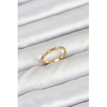 ÇOK SATAN Pirinç Gold Renk Lazer Kesim Kadın Yüzük