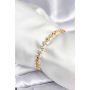 ÇOK SATAN Pirinç Gold Renk Yıldız Model Kadın Bileklik