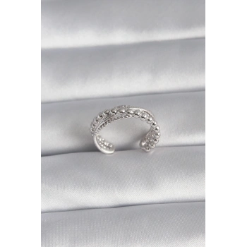 ÇOK SATAN Pirinç Gümüş Renk Kadın Yüzük