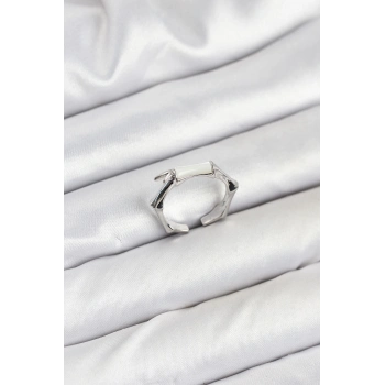 ÇOK SATAN Pirinç Gümüş Renk Kemik Model Kadın Yüzük