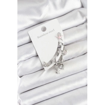 ÇOK SATAN Pirinç Gümüş Renk Set Küpe