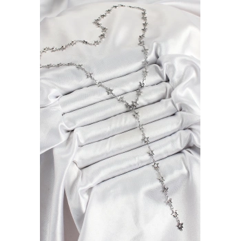 ÇOK SATAN Pirinç Gümüş Renk Yıldızlı Kadın Y Kolye