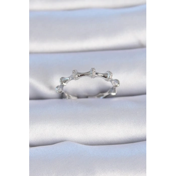 ÇOK SATAN Pirinç Gümüş Renk Zirkon Taşlı Kadın Yüzük