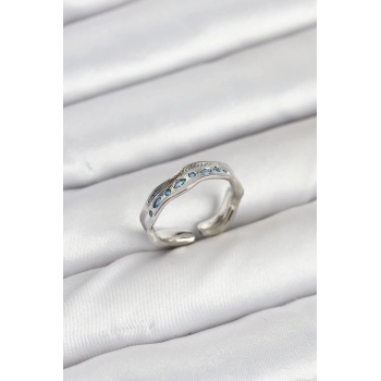 ÇOK SATAN Pirinç Gümüş Renk Zirkon Taşlı Vintage Kadın Yüzük