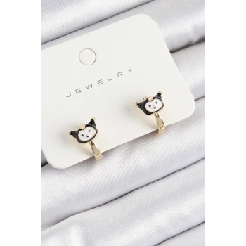 ÇOK SATAN Pirinç Kuromi Model Gold Renk Çocuk Küpe