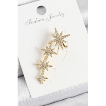 ÇOK SATAN Pirinç Kutup Yıldızı Model Gold Renk Sağ Kıkırdak Küpe