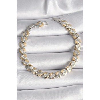 ÇOK SATAN Pirinç Mix Renk Kalp Model Zirkon Taşlı VIP Seri Kadın Bileklik