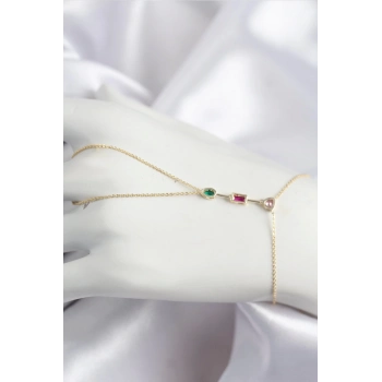 ÇOK SATAN Pirinç Renkli Zirkon Taşlı Model Gold Renk Şahmeran