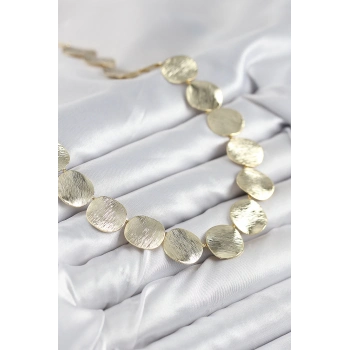 ÇOK SATAN Pirinç Sıralı Para Model Gold Renk Kadın Kolye