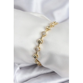 ÇOK SATAN Pirinç VIP Seri Gold Renk Topçuk Model Kadın Bileklik