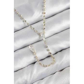 ÇOK SATAN Pirinç Zirkon Taşlı Gold Renk Kadın Y Kolye