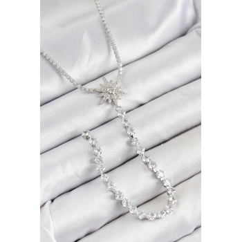 ÇOK SATAN Pirinç Zirkon Taşlı Kutup Yıldızı Model Gold Renk Y Kolye