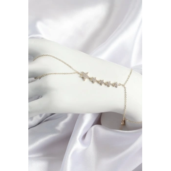 ÇOK SATAN Pirinç Zirkon Taşlı Yıldız Model Gold Renk Kadın Şahmeran