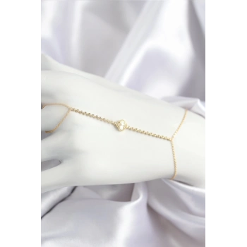 ÇOK SATAN Pirinç Zirkon Taşlı Yonca Model Gold Renk Şahmeran