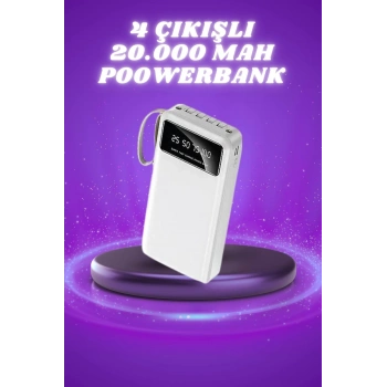 ÇOK SATAN Powerbank Şarj Cihazı 4 Çıkışlı 20.000 MAH Powerbank Taşınabilir Çoklu Giriş