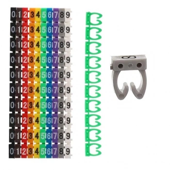 ÇOK SATAN Powermaster 0-9 Dijital Kodlu Renkli Kablo İşaretleyici 2,5mm (100lü Paket)