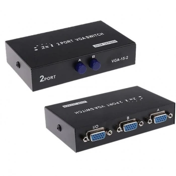ÇOK SATAN Powermaster Pm-4263 2 Port Giriş 1 Çıkış Manuel Vga Splitter Toplayıcı Switch (2 Pc 1 Ekran)