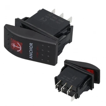 ÇOK SATAN Powermaster ﻿çapa Irgatı Sembollü Yaylı Işıksız 4 Pinli On-off 12-24v Marin Switch