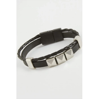 ÇOK SATAN Prizma Kaliteli Mıknatıslı Suni Deri Bileklik