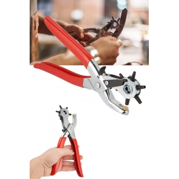 ÇOK SATAN Profesyonel Kolay Kemer Deri Delik Açma Delme Aleti 6 Farklı Delik Açma Delici Pensesi Aparatı