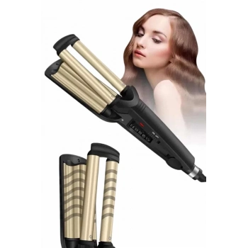 ÇOK SATAN Profesyonel Seramik Kaplama Saç Şekillendirici Wag Maşa Isı Ayarlı