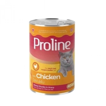 ÇOK SATAN Proline Sos İçinde Et Parçacıklı Tavuklu Yetişkin Konserve Kedi Maması 400 Gr