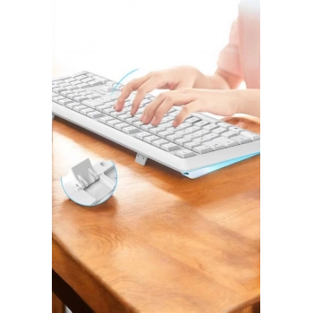 ÇOK SATAN Q Klavye Beyaz Klavye Ve Mouse Seti Kablosuz USB Girişli