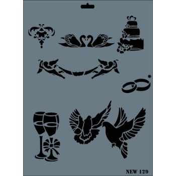 ÇOK SATAN Rich New Seri N-129 Stencil 35x25 cm