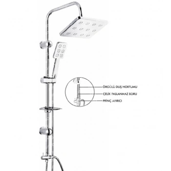 ÇOK SATAN Robot Duş Seti Krom Dikdörtgen Çok Fonksiyonlu Yağmur Robot Duş Sistemi