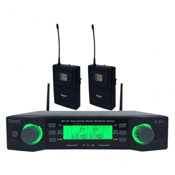 ÇOK SATAN Roof R-203 2 Yaka 2 Kanal Kablosuz Uhf Telsiz Mikrofon