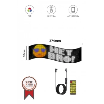 ÇOK SATAN Rp937 Led Matrix Panel 16x64cm Telefon Kontrollü Kayar Led Animasyon Aydınlatma