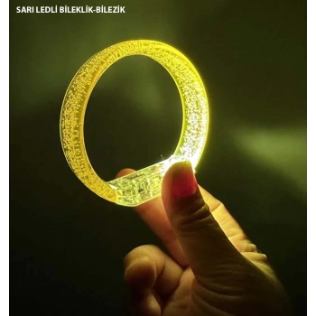 ÇOK SATAN Sarı Led Işıklı Baskı Yapılabilen Pilli Bileklik Bilezik 1,5 Cm Genişlik