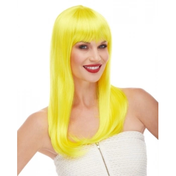 ÇOK SATAN Sarı Renk Uzun Düz Parti Peruğu
