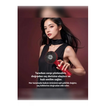 ÇOK SATAN Şarjlı Ve Titreşimli Saç Masaj Tarağı Bakım Yağı Hazneli Fırça