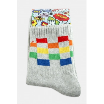 ÇOK SATAN Satranç Desenli Kolej Çorap 8*28