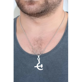 ÇOK SATAN Silver Renk Metal Orak ve Balta Figürlü Erkek Kolye